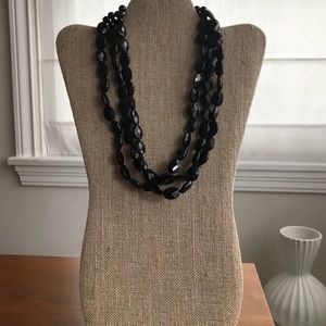 Artisan Crafted Black Onyx Triple Row Necklace